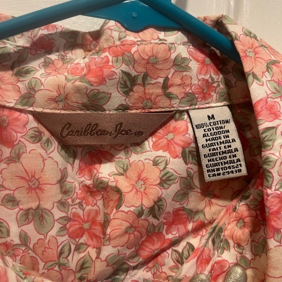 Caribbean Joe floral button up blouse BNWT - Picture 7 of 8